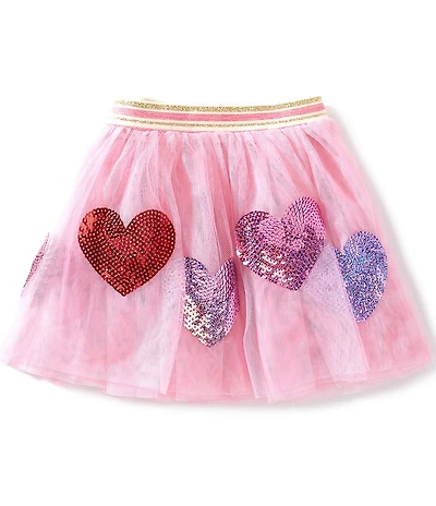 Mud Pie Little Girls Heart Sequin Tutu Skirt