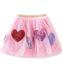 Mud Pie Little Girls Heart Sequin Tutu Skirt