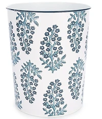 Mud Pie Block Print Ceramic Wastebasket