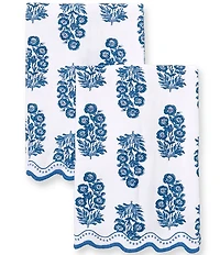 Mud Pie Block Print Terry Hand Towel, Set Of 2