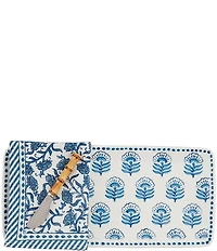 Mud Pie Block Print Tray and Towel Set