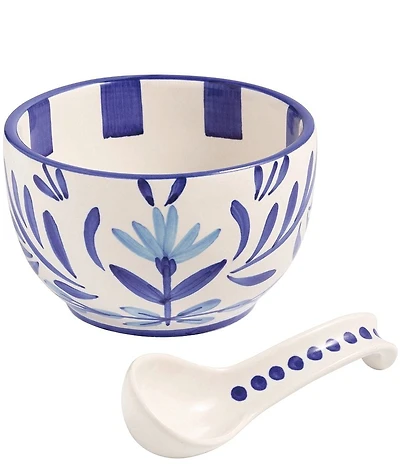 Mud Pie Blue Willow Collection Floral Salsa Tidbit Bowl Set