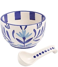 Mud Pie Blue Willow Collection Floral Salsa Tidbit Bowl Set