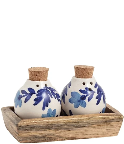 Mud Pie Blue Willow Collection Salt & Pepper Set