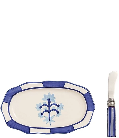 Mud Pie Blue Willow Collection Single Flower Everything Plate