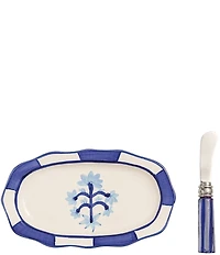 Mud Pie Blue Willow Collection Single Flower Everything Plate