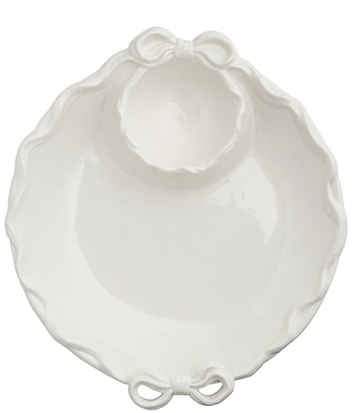 Mud Pie Ceramic Bow Detail Chip And Dip Set