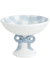 Mud Pie Bow Collection Gingham Pedestal Candy Dish