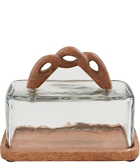 Mud Pie Braided Handle Butter Cloche