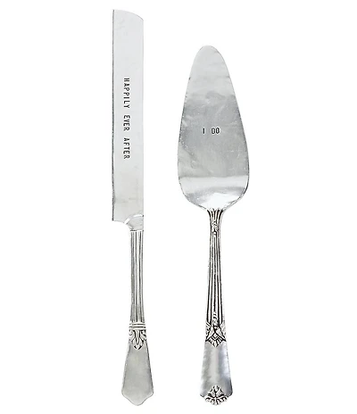 Mud Pie Wedding I Do & Happily Ever After Cake Knife & Server Set