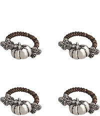 Mud Pie Gather Collection Pumpkin Napkin Rings, Set of 4