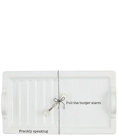 Mud Pie Circa Burger Hot Dog & Burger Platter Set