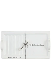 Mud Pie Circa Burger Hot Dog & Burger Platter Set