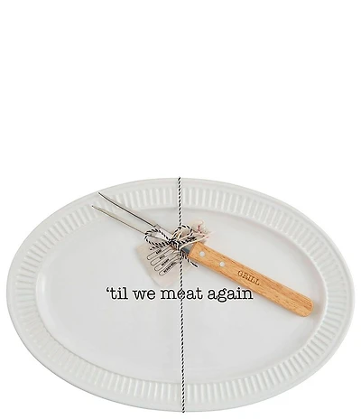 Mud Pie Circa Grill Platter and Fork Set