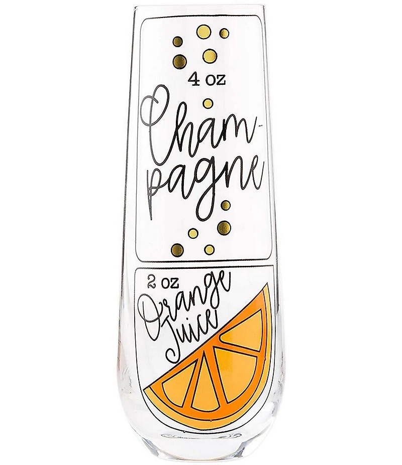 Mud Pie Circa Mimosa Champagne Flute Glass