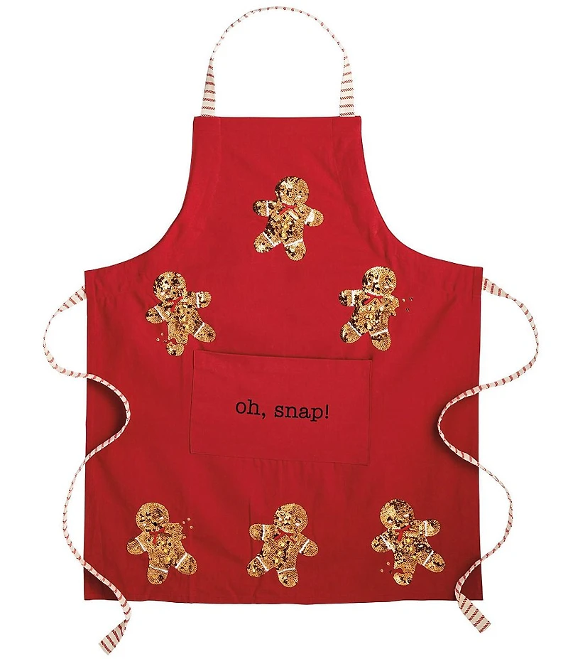 Mud Pie Circa Whimsy Collection Gingerbread Sequin Apron