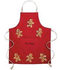 Mud Pie Circa Whimsy Collection Gingerbread Sequin Apron