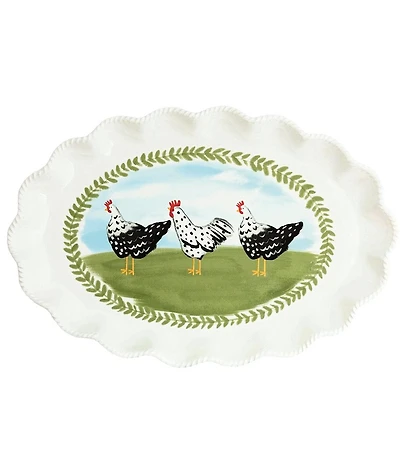 Mud Pie Farm Rooster Platter