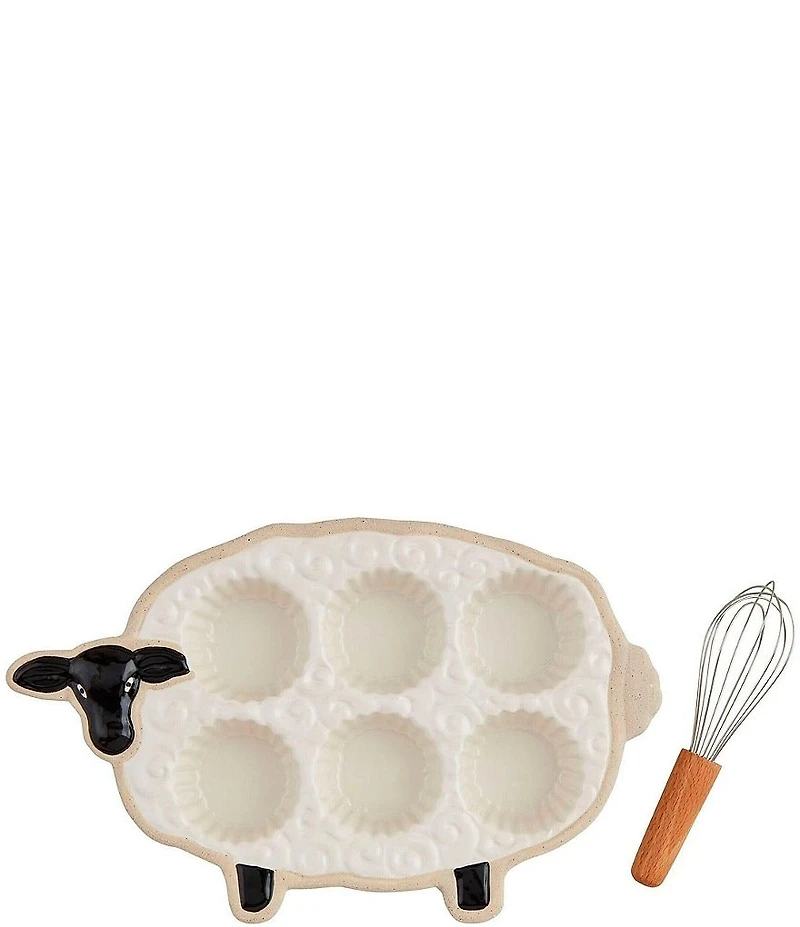 Mud Pie Farmstead Stoneware Sheep Muffin Tray
