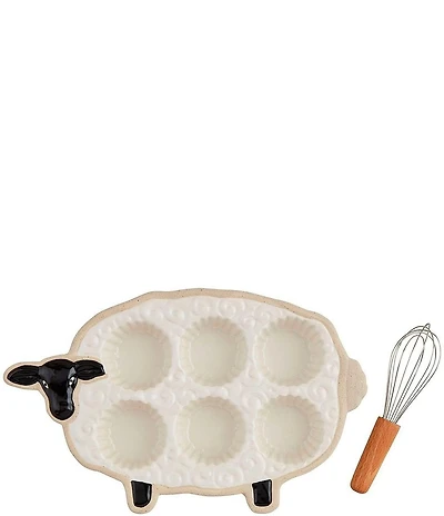 Mud Pie Farmstead Stoneware Sheep Muffin Tray
