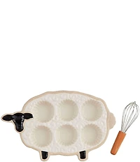 Mud Pie Farmstead Stoneware Sheep Muffin Tray