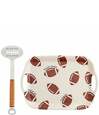 Mud Pie Circa Tailgate Football Tray With Spatula