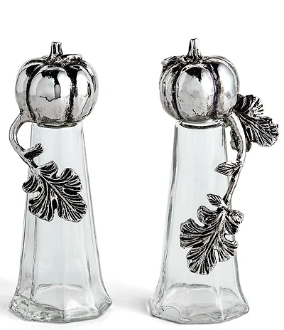 Mud Pie Gather Collection Metal Pumpkin Salt & Pepper Set