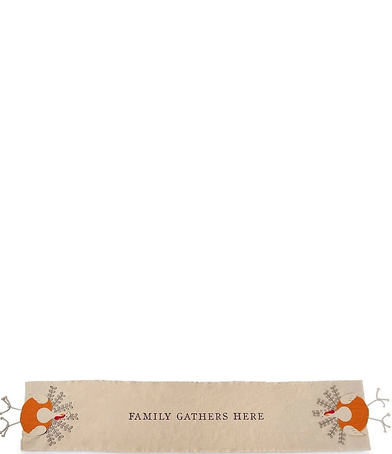 Mud Pie Gather Dangle Leg Turkey Thanksgiving Runner, 72#double;