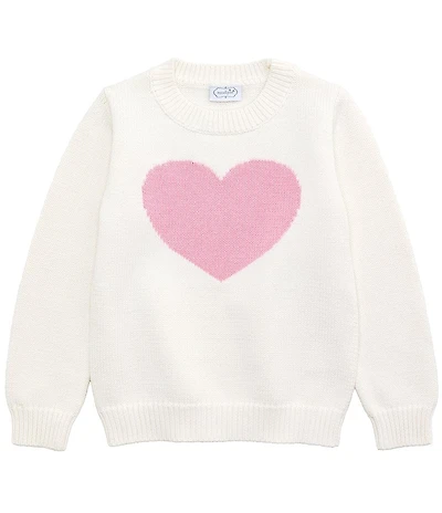 Mud Pie Girls Long Sleeve Heart Intarsia Sweater