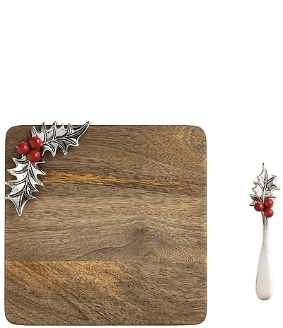 Mud Pie Good Tidings Collection Holly Board Set