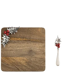 Mud Pie Good Tidings Collection Holly Board Set