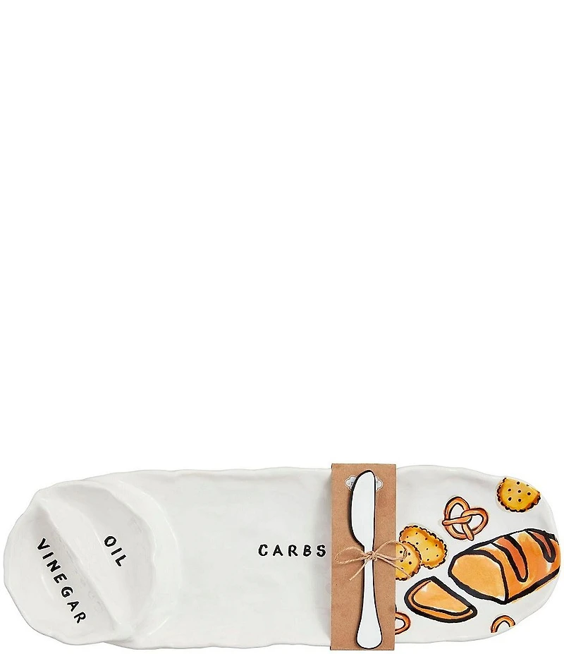 Mud Pie Happy Hour Oil Vinegar Bread Tray Set