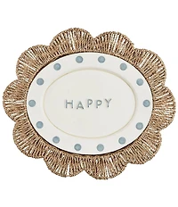 Mud Pie Happy Woven Platter Set