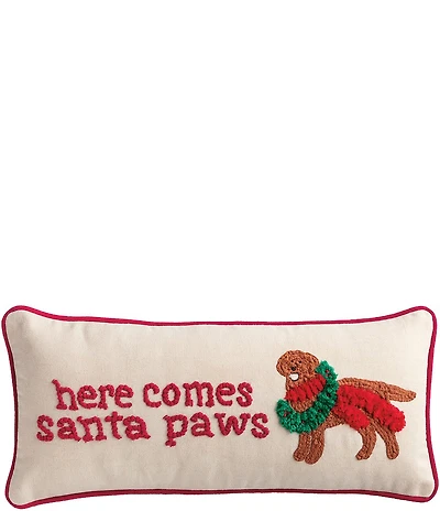 Mud Pie Holiday Collection Scarf Dog Christmas Hooked Pillow