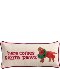 Mud Pie Holiday Collection Scarf Dog Christmas Hooked Pillow