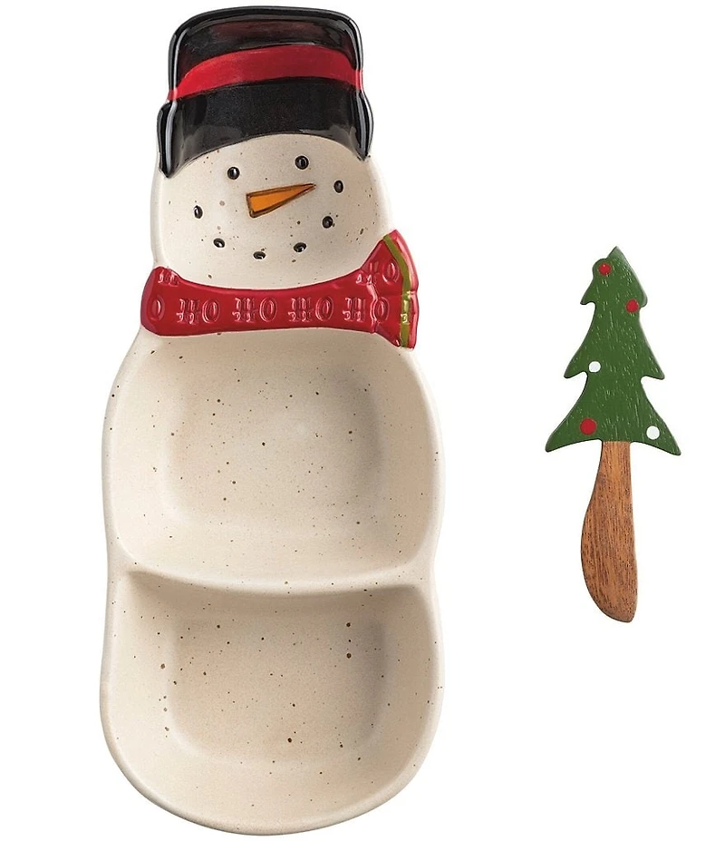 Mud Pie Home For Christmas Collection Farm Snowman Triple Tidbit