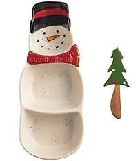 Mud Pie Home For Christmas Collection Farm Snowman Triple Tidbit
