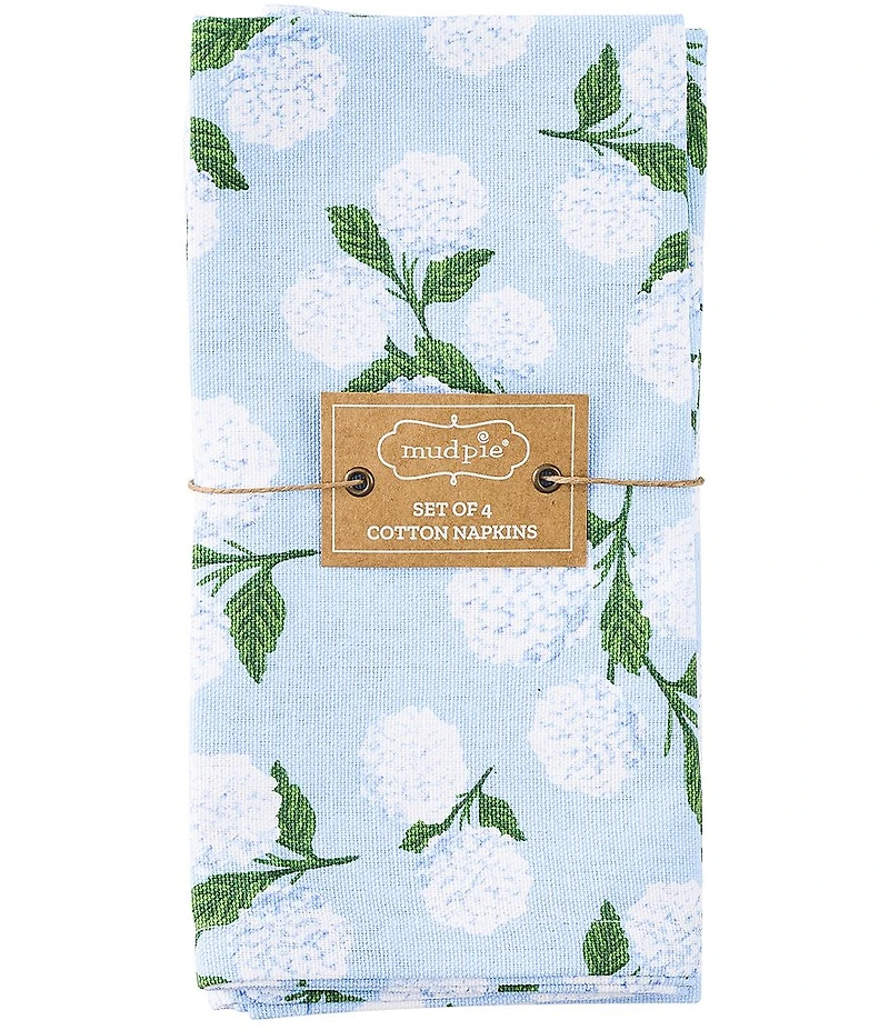 Mud Pie Hydrangea Dinner Napkins, Set of 4
