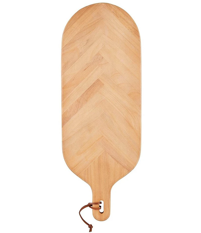 Mud Pie Large Herringbone Beech Wood Paddle Board