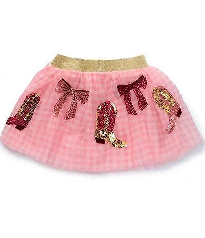 Mud Pie Little Girl Western Boots Tutu