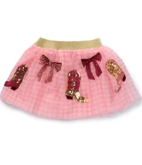 Mud Pie Little Girl Western Boots Tutu