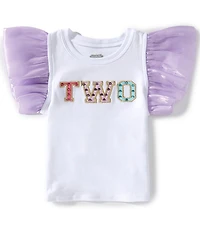 Mud Pie Little Girls #double;Two#double; Bejeweled Birthday T-Shirt