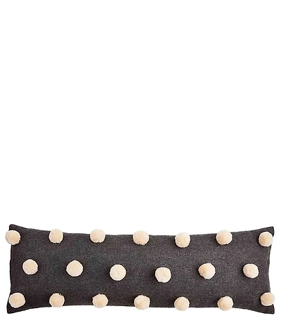 Mud Pie Lumbar Pom Pom Long Accent Pillow