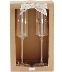 Mud Pie Mr & Mrs Champagne Flute Set