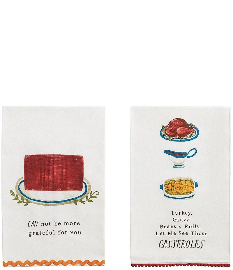 Mud Pie Ric Rac Thanksgiving Towel Set