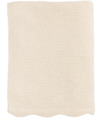 Mud Pie Scalloped Cotton Throw Blanket
