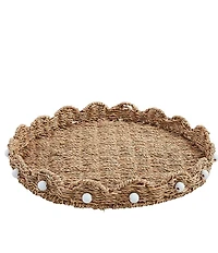 Mud Pie Scalloped Woven Lazy Susan