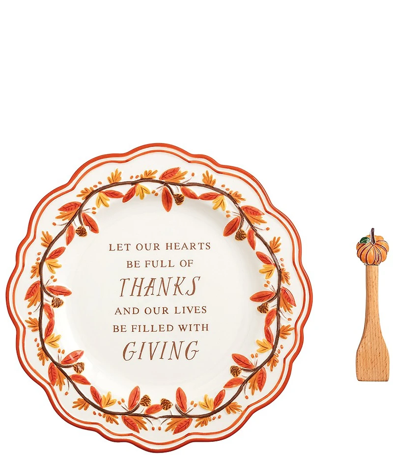 Mud Pie Harvest Collection Thanks And Giving Platter Set