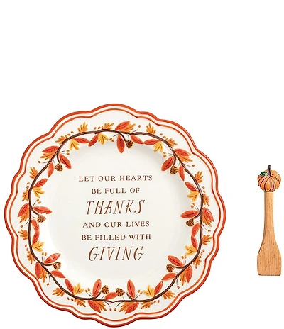 Mud Pie Harvest Collection Thanks And Giving Platter Set