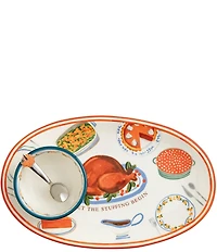Mud Pie Thanksgiving Turkey Dinner Tray & Dip Set